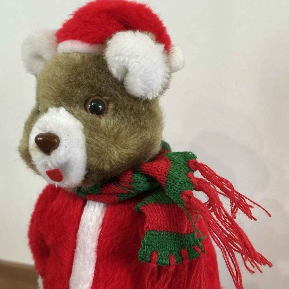 VTG 2 In 1‎ Skate & Ski Christmas Bear Battery Operated Works! 80s Missing Poles